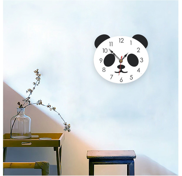 Zegar ścienny kreatywny z motywem pandy narodowej - dekoracja dziecięca - Wianko - 2