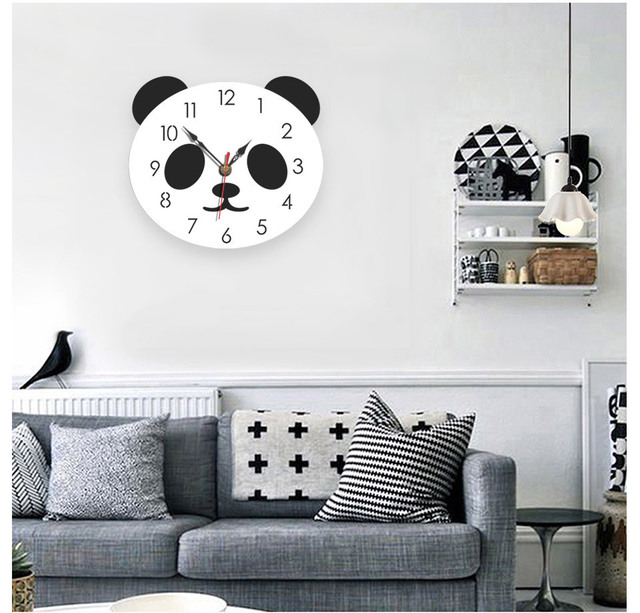 Zegar ścienny kreatywny z motywem pandy narodowej - dekoracja dziecięca - Wianko - 1