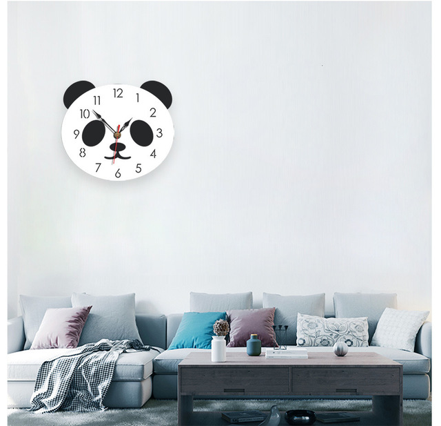 Zegar ścienny kreatywny z motywem pandy narodowej - dekoracja dziecięca - Wianko - 4