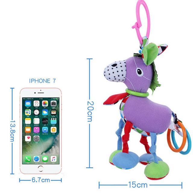 Pluszowy wózek zabawka dla dzieci - miękki dzwonek, zwierzęce muzyczne grzechotki Montessori - Wianko - 8