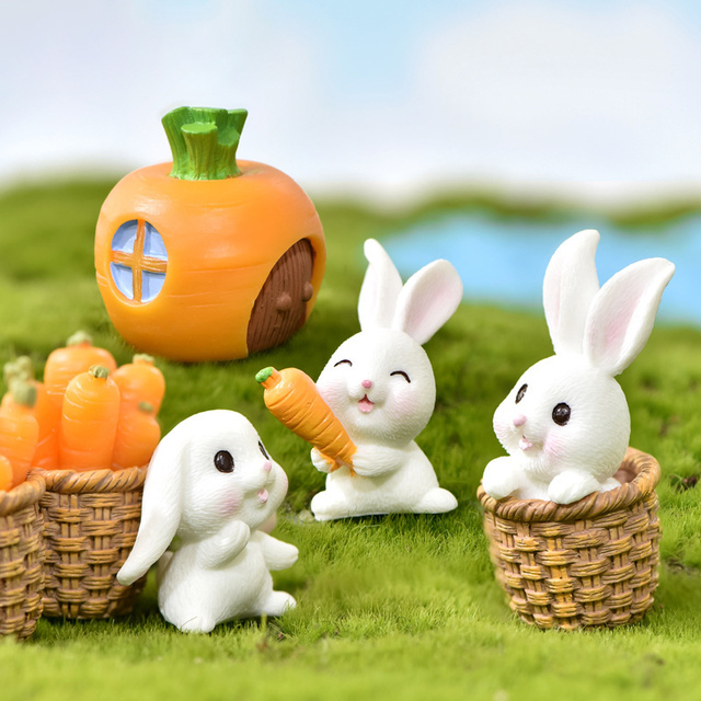Narzędzie do dekoracji ciast - Jeż królik huśtawka z marchewką, w koszyku z bambusa - Wianko - 5