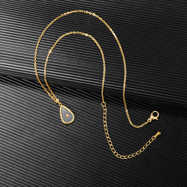 Złoty stalowy naszyjnik z okrągłymi nasionami musztardy - biżuteria kolekcjonerska dla eleganckich kobiet - Wianko - 14