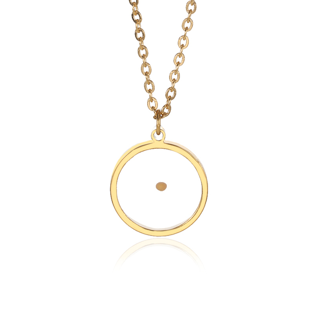 Złoty stalowy naszyjnik z okrągłymi nasionami musztardy - biżuteria kolekcjonerska dla eleganckich kobiet - Wianko - 2