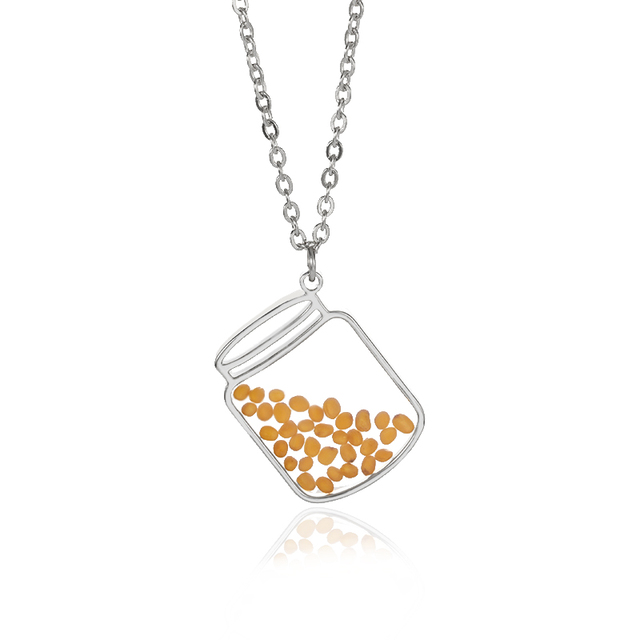 Złoty stalowy naszyjnik z okrągłymi nasionami musztardy - biżuteria kolekcjonerska dla eleganckich kobiet - Wianko - 29