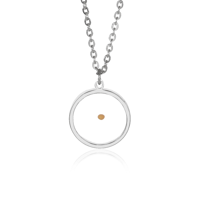 Złoty stalowy naszyjnik z okrągłymi nasionami musztardy - biżuteria kolekcjonerska dla eleganckich kobiet - Wianko - 1