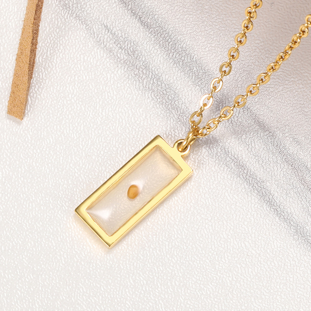 Złoty stalowy naszyjnik z okrągłymi nasionami musztardy - biżuteria kolekcjonerska dla eleganckich kobiet - Wianko - 28