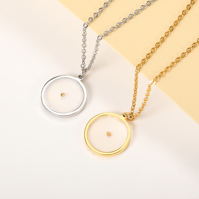 Złoty stalowy naszyjnik z okrągłymi nasionami musztardy - biżuteria kolekcjonerska dla eleganckich kobiet - Wianko - 6