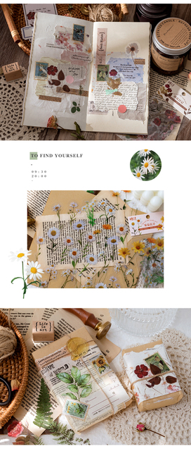 Pamiętnik DIY Natural Park z 40 naklejkami roślinnymi kwiatowymi dla zwierząt domowych - Wianko - 5