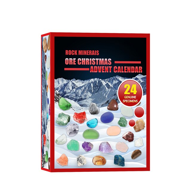 Kalendarz adwentowy 2021 z 24 sztukami - świąteczne pudełko na prezenty, kryształowe klejnoty, zabawki dla dzieci - Wianko - 2