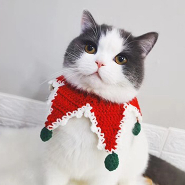 Słodycze na Boże Narodzenie - Bib obroża dla kota/psa, dzwonek, szalik, kocięta Cute Kitty, szczeniak Cosplay naszyjnik - akcesoria 4 rozmiary - Wianko - 1