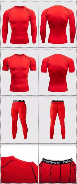 Męski strój do biegania kompresyjny Sett - koszulka i spodenki szybkoschnące - Wianko - 17