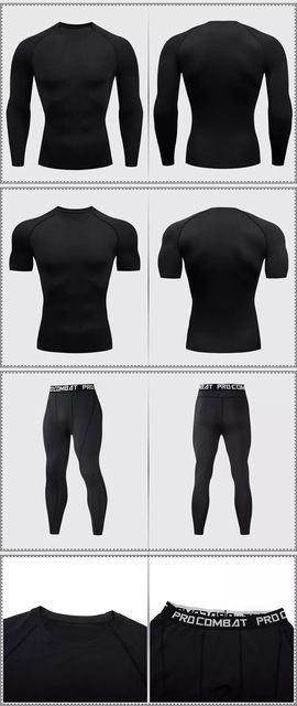 Męski strój do biegania kompresyjny Sett - koszulka i spodenki szybkoschnące - Wianko - 19