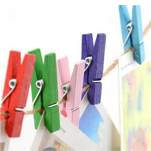 50 sztuk kolorowych drewnianych spinaczy wiosennych o długości 2.5CM – dekoracje DIY na ubrania, klipy do przechowywania papieru i zdjęć - Wianko - 17