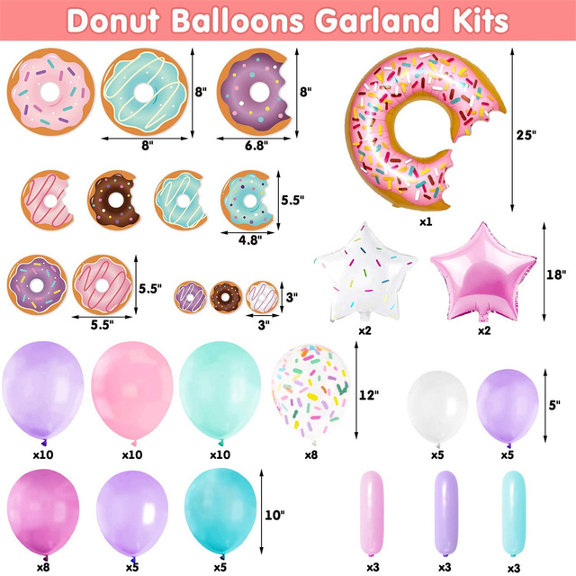 Zestaw balonów foliowych z motywem słodkich cukierków, lodów i pączków na urodziny dzieci - Wianko - 3