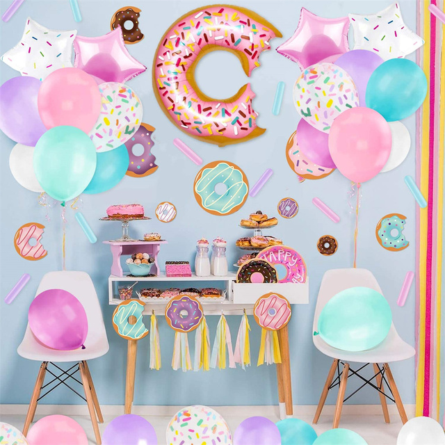 Zestaw balonów foliowych z motywem słodkich cukierków, lodów i pączków na urodziny dzieci - Wianko - 6