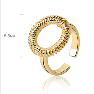 Nowe złote pierścienie otwarte 2021 Twist regulowane, męsko-damska biżuteria punk do party - Wianko - 4