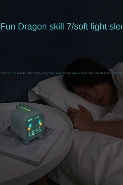 Cyfrowy budzik Cartoon - śliczne światło nocne LED z portem USB - wielofunkcyjny minutnik Smart B dla dzieci - Wianko - 7