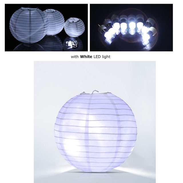 Lampiony papierowe białe z diodami LED, 36 sztuk w różnych rozmiarach, dekoracja ślubno-imprezowa - Wianko - 10