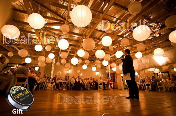 Lampiony papierowe białe z diodami LED, 36 sztuk w różnych rozmiarach, dekoracja ślubno-imprezowa - Wianko - 1