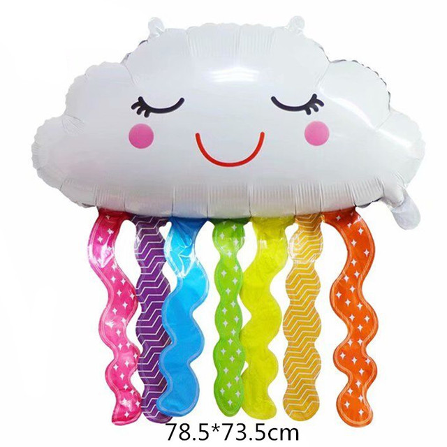 Balon z folii aluminiowej Rainbow Cloud - dekoracja do wesela, na dzień dziecka, do podróży, dla dzieci do kąpieli i snu - Wianko - 2
