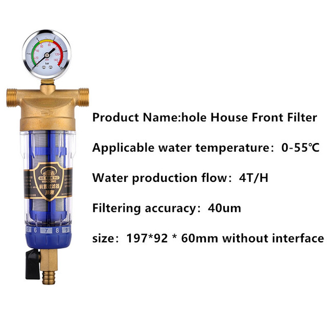 Filtr do wody pod zlew z manometrem o dużej przepustowości dla centralnego oczyszczania wody z kranu - Wianko - 7