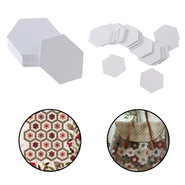 100 szt. Sześciokątne szablony papierowe do patchworku - przyrządy DIY Handmade do szycia akcesoria tkanina odzieżowa - Wianko - 8