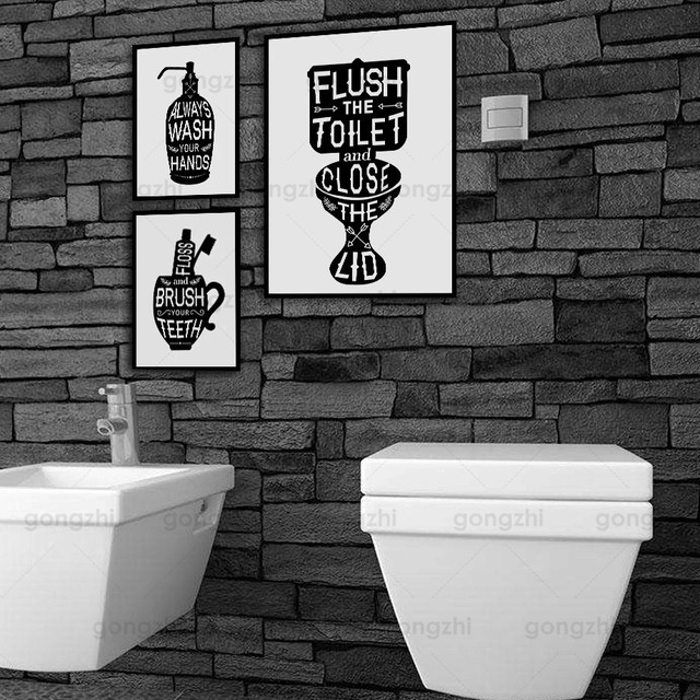 Nordyckie płótno z drukowanym alfabetem angielskim - dekoracja ściany toalety w domu, centrum handlowym lub hotelu - Wianko - 6