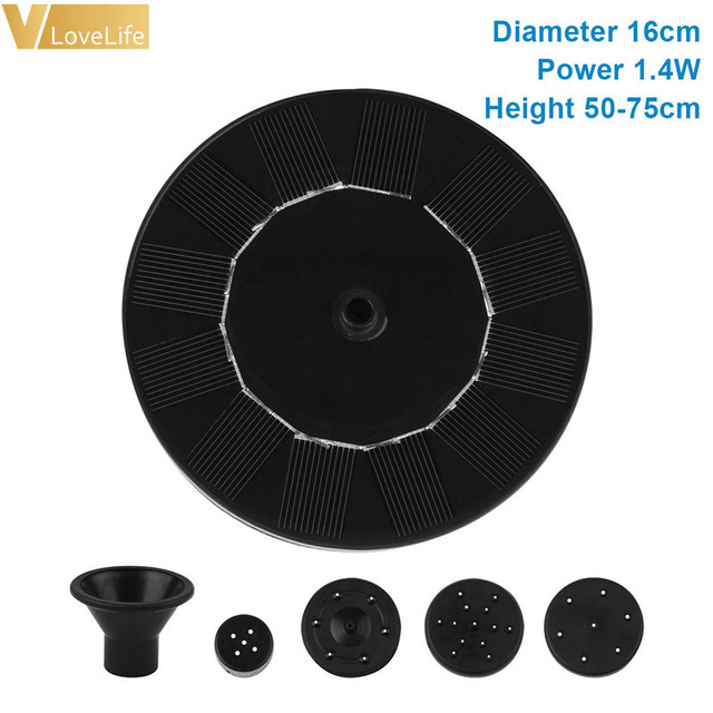 Okrągła fontanna solarna zasilana energią słoneczną do dekoracji ogrodu - pływające oczko wodne z letnim fontannowym wodospadem - Wianko - 5