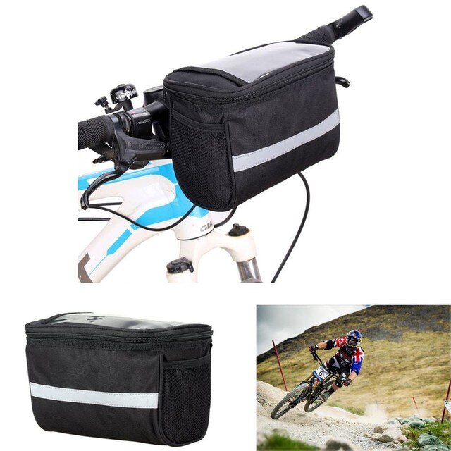 Torba rowerowa pod siodełko i kierownicę z uchwytem na telefon, MTB Road Bike Case z ekranem dotykowym, akcesoria rowerowe - Wianko - 1