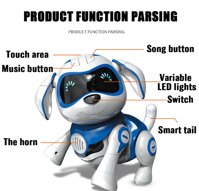 Inteligentny pies mechaniczny - elektroniczny zwierzak, który tańczy i śpiewa, z muzyką i czujnikiem podczerwieni, idealny dla dzieci - Wianko - 3