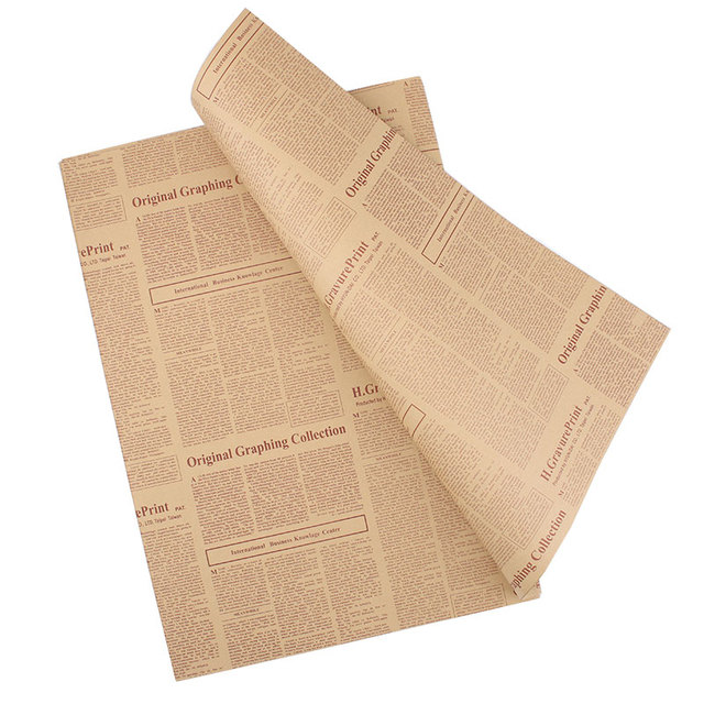 Rolką papieru Vintage gazeta dwustronny do pakowania prezentów - 10 sztuk/worek - Wianko - 1