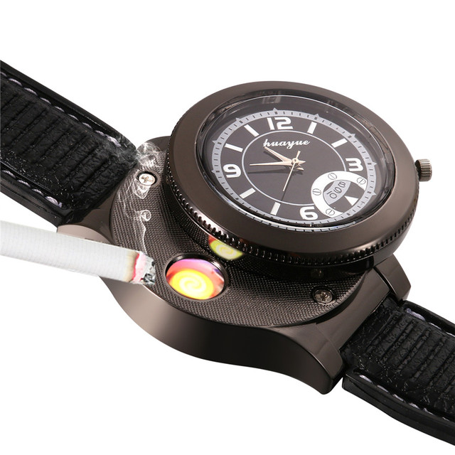 Zegarek męski LANCARDO Fashion z ładowaną przez USB elektroniczną zapalniczką - Wianko - 8