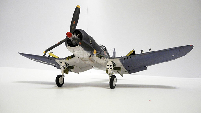Amerykański Model Papierowego Samolotu F4U-1A Corsair 3D DIY 1:33 - Wianko - 3