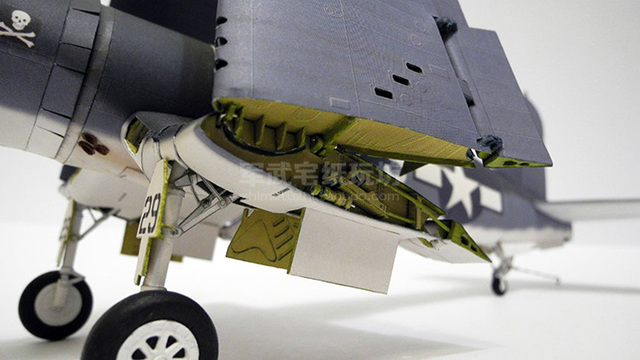 Amerykański Model Papierowego Samolotu F4U-1A Corsair 3D DIY 1:33 - Wianko - 11