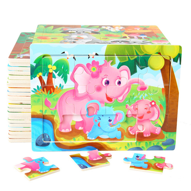 Puzzle dla dzieci z drewnianymi kawałkami - Poznaj zwierzęta i pojazdy - Wianko - 6