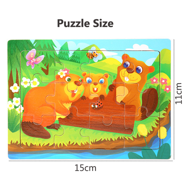 Puzzle dla dzieci z drewnianymi kawałkami - Poznaj zwierzęta i pojazdy - Wianko - 13