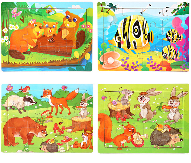 Puzzle dla dzieci z drewnianymi kawałkami - Poznaj zwierzęta i pojazdy - Wianko - 9