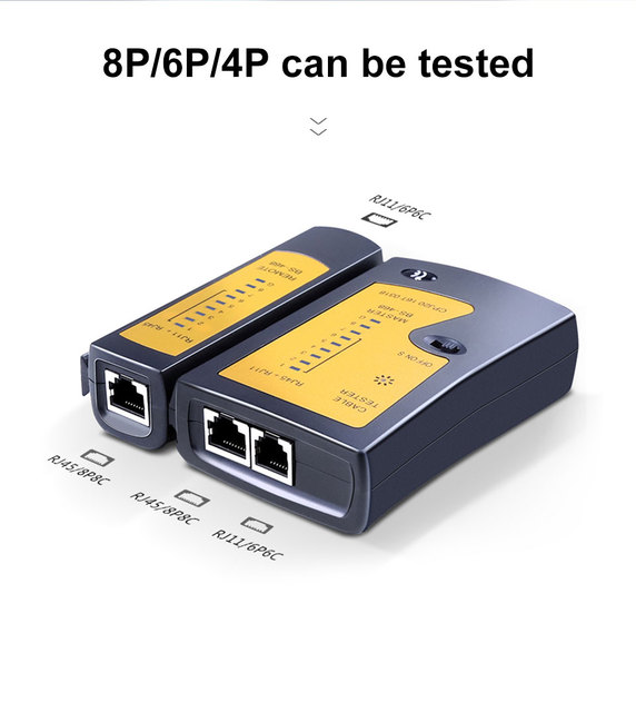 Tester kabli sieciowych CAT5 UTP RJ45 RJ11 RJ12 - narzędzie do testowania kabli LAN i linii telefonicznych - Wianko - 3