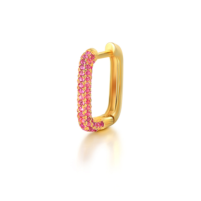 Srebrne kolczyki koła AIDE 925, trendy 2021, różowy cyrkon, złota biżuteria dla kobiet - Wianko - 16