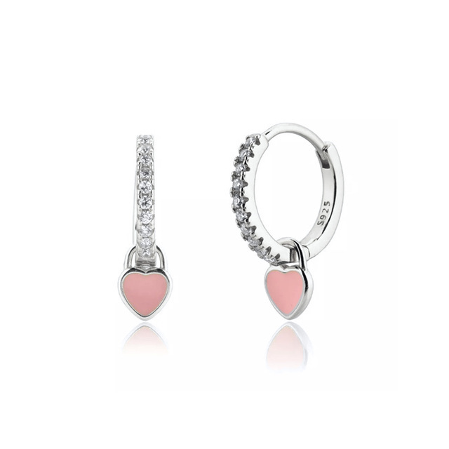 Srebrne kolczyki koła AIDE 925, trendy 2021, różowy cyrkon, złota biżuteria dla kobiet - Wianko - 10