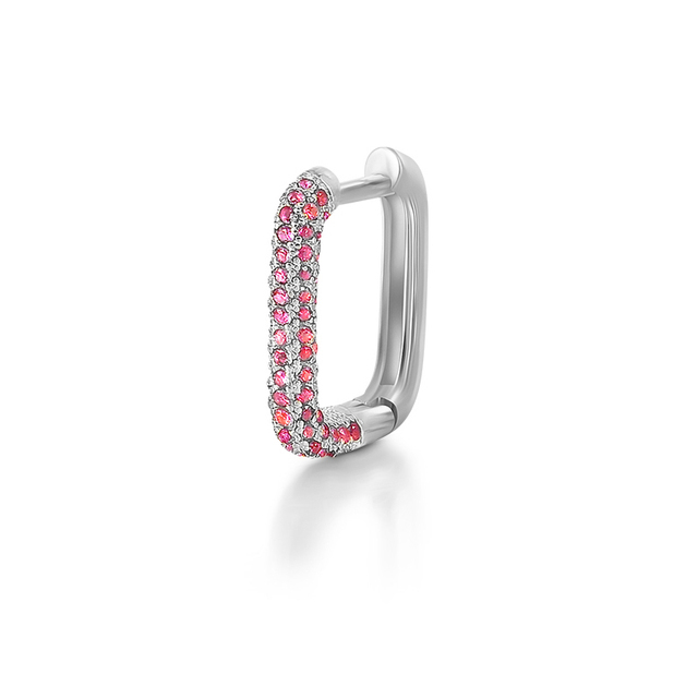 Srebrne kolczyki koła AIDE 925, trendy 2021, różowy cyrkon, złota biżuteria dla kobiet - Wianko - 15