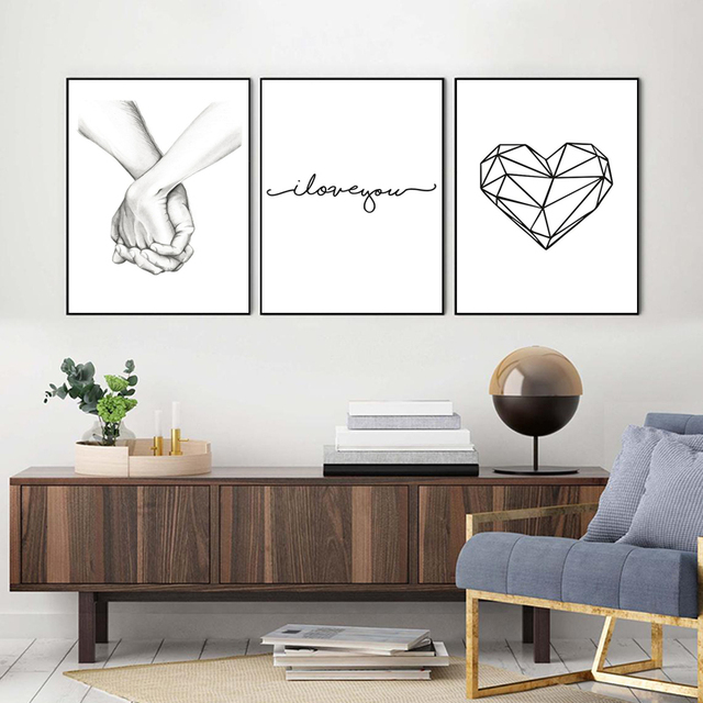 Nordic Love - plakat Kocham Cię - minimalistyczny wydruk obrazu, ozdoba do dekoracji wnętrz, cytat na płótnie, sypialnia, Home Decor - Wianko - 4