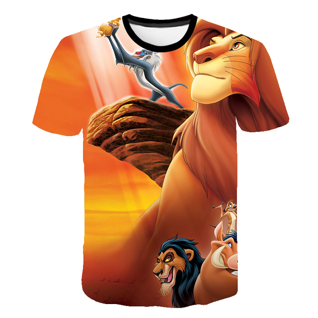 Koszulka dziecięca z nadrukiem 3D Król Lew, krótki rękaw, okrągły dekolt - Wianko - 30