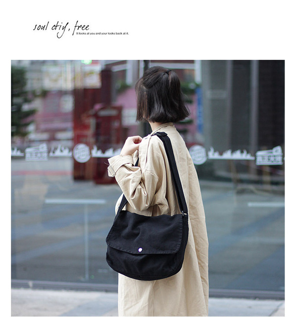 Koreańska torba na ramię z płótna - moda i proste modele, idealne dla pary - Wianko - 9