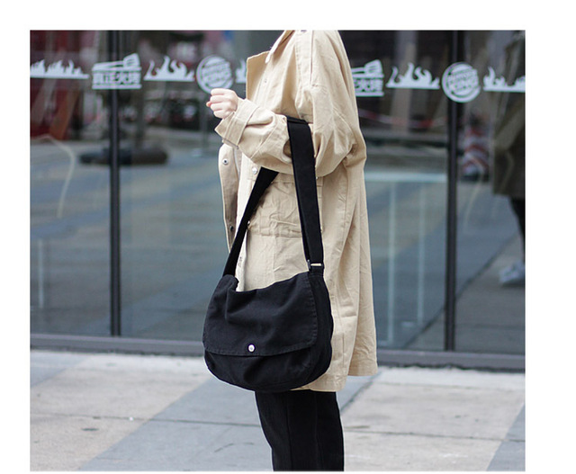Koreańska torba na ramię z płótna - moda i proste modele, idealne dla pary - Wianko - 11