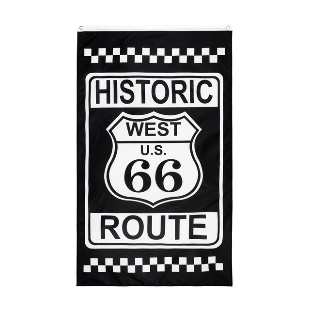 Tytuł produktu: Podium Flagi Zachodniego USA Route 66 - 90x150cm.historyczna - Wianko - 1