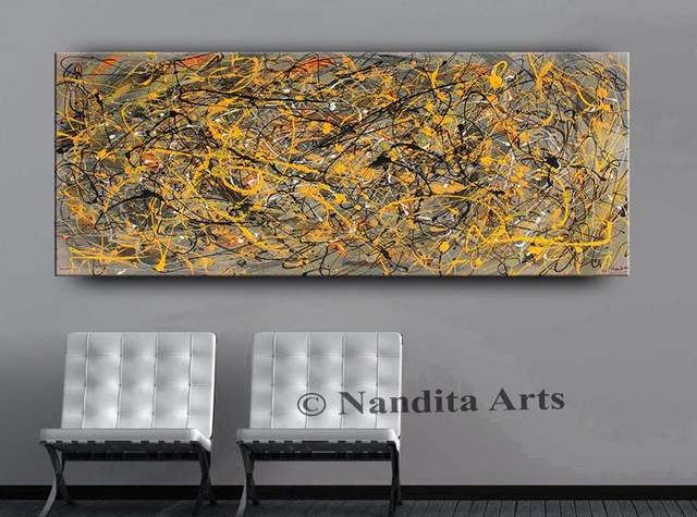 Malarstwo akrylowe Jackson Pollock - abstrakcyjne, niepowtarzalne dzieło sztuki na ścianę - Wianko - 3