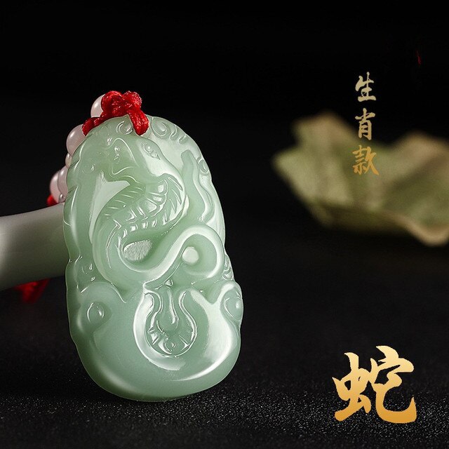 Imitacja wisiorka z chińskim zodiakiem - naszyjnik z jadeitem awenturyn w tranzytowym czerwonym sznurku zielonego jadeitu - Wianko - 11