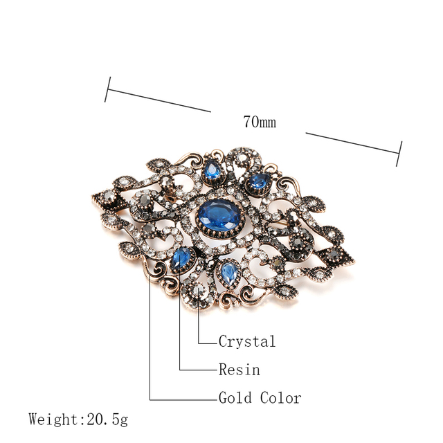 Broszka Kinel 2020 New Vintage z artystycznym kryształem w klasycznym i eleganckim stylu antycznego złota - Wianko - 6