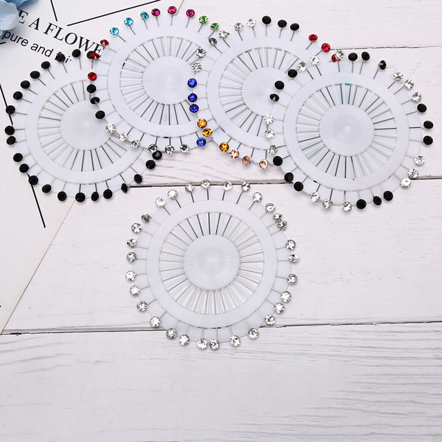 Zestaw 30 sztuk kolorowych broszek do krawiectwa z kryształkami Snag Hidżab CrystalCraft - Wianko - 11